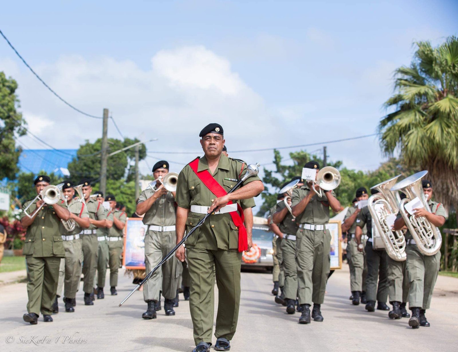 Soldiers marching