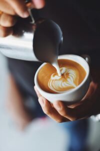 Coffee being poured into a cup